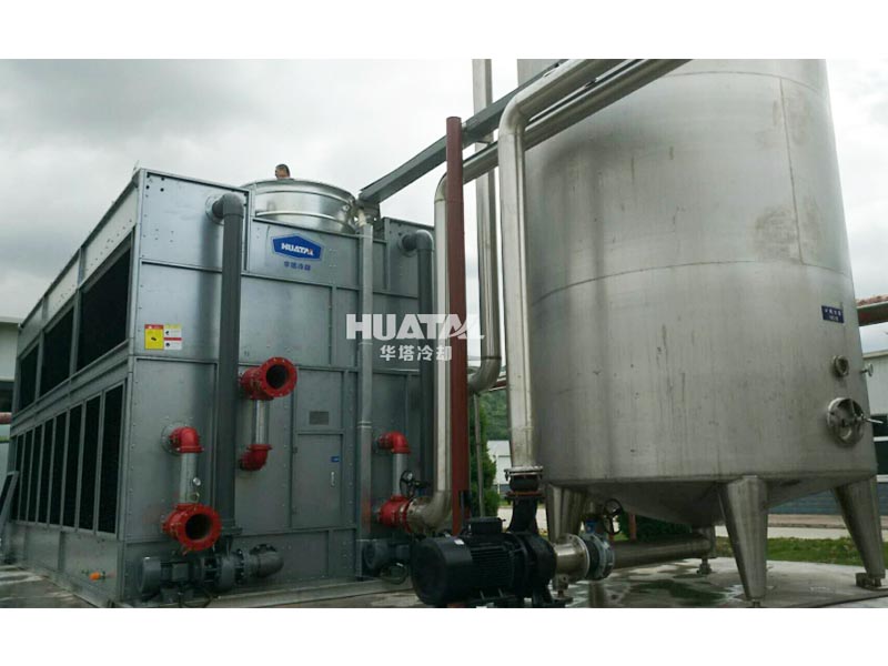 Closed cooling tower for fruit juice industry